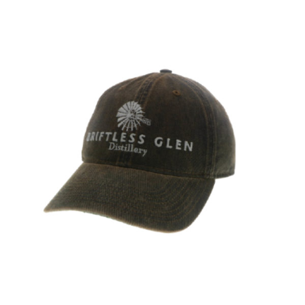black hat with driftless glen logo on it