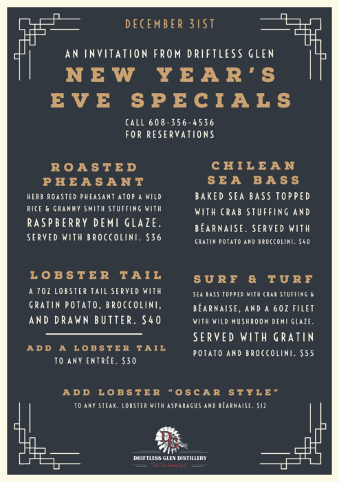 new year's eve specials menu